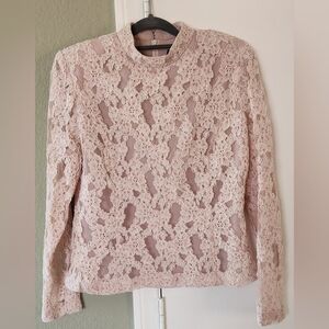 Two-Piece Filagree Lace Top with Silky Chiffon Skirt